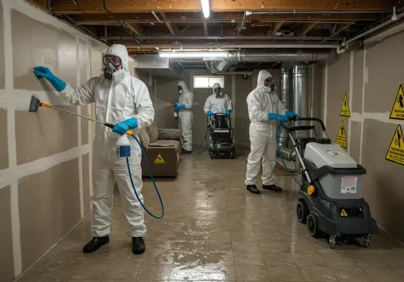 Basement Moisture Removal and Structural Drying process in Madera, CA